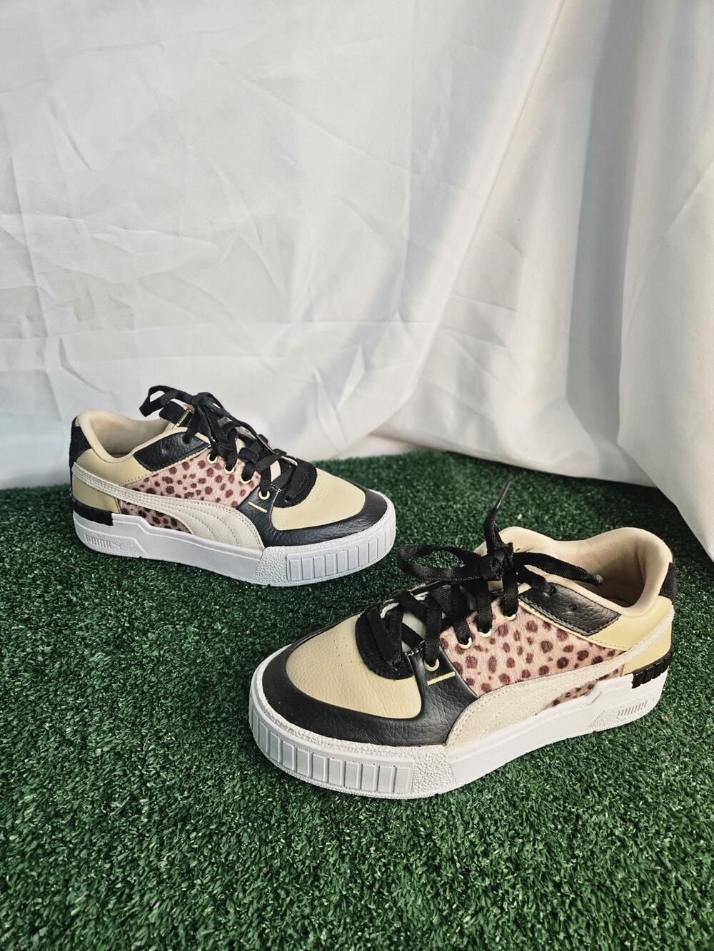 PUMA Cali Sport WildCats Platform Sneakers Animal Print Womens Size 8 EUC